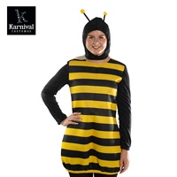 Costume d'Halloween pour femmes adultes en gros ODM, fête de carnaval, performance, abeille, costume de film et de télévision, jaune et noir, polyester