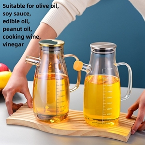 Separador de aceite de vidrio de gran capacidad moderno de 900ml/1000ml conveniente uso en restaurante botella de condimento mango salsera - Product Image 6