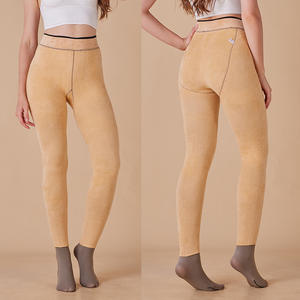 Caldo invernale caldo <span class=keywords><strong>collant</strong></span> traslucido a vita alta con punta cucita senza cuciture in pile foderato termico <span class=keywords><strong>collant</strong></span> traslucido per le donne - Product Image 6