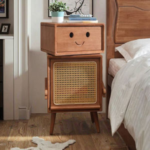 Moderno gabinete de Arte de madera maciza <span class=keywords><strong>Internet</strong></span> famoso rectángulo Robot mesita de noche sofá almacenamiento lateral para sala de estar - Product Image 4