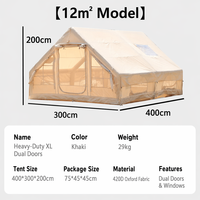 Tente Gonflable Pliable Portable Premium 12m² XL pour Glamping, Cabane Étanche à Structure Pneumatique, Vente Directe B2B