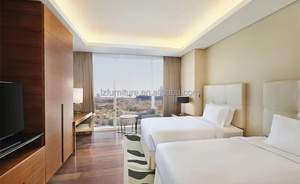 Ensemble de meubles de chambre d'hôtel : Lit rembourré avec matelas, draps, tête de lit et pied de lit pour la rénovation d'hôtels 3 étoiles - Product Image 6
