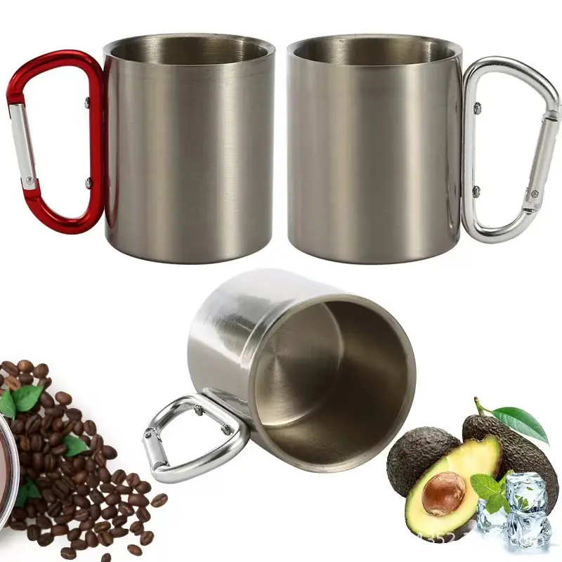 Factory Outlet Stainless Steel Mouth Cup Outdoor Travel Metal Coffee Cup Portable Lock Mountaineering Mug