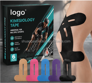 Cinta de Kinesiología de Algodón Precortada, Tira de Soporte Estable, Transpirable, Parche Precortado para Dolor de Rodilla y Músculos - Product Image 3