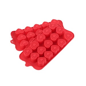 Heart Shape Silicone <b>Mold</b> 20 Cavity Red Baking Tool For <b>Cake</b> Decoration DIY Fondant Chocolate Molding - Product Image 1