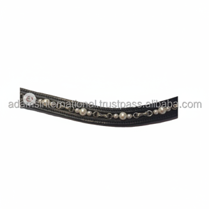 สายคาดหน้าผากม้าหนังคุณภาพสูงประดับคริสตัลวิบวับ สำหรับกีฬาขี่ม้า ปรับขนาดและสีได้ พร้อมสกรีนโลโก้ตามสั่ง - Product Image 1