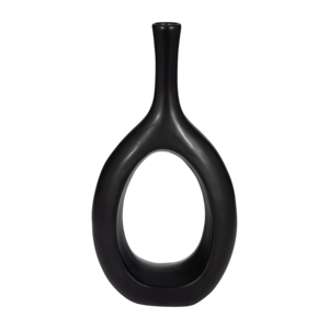 Vaso in Ceramica Curvo con Apertura a Taglio, Vaso Moderno per Fiori, Decorazione per Soggiorno, Camera da Letto, Esposizione Domestica, Arredamento d'Interni - Product Image 1