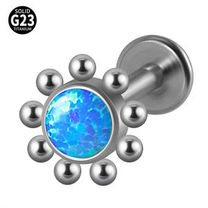 G23 Titan Labret Beschichtung Innen gewinde Klar kristall Helix Ohr Piercing Labret Diath Tragus Ohr stecker für Frauen - Product Image 2