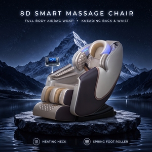 <b>Wrap</b> Airbag Recliner 8D Kneading Head <b>Neck</b> Waist <b>Heat</b> Hip Vibration Foot Roller Leg Stretch Zero Gravity Recline - Product Image 1