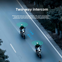 Écouteurs sans fil pour casque K19 avec caméra HD 2K 4MP, système d'intercom bidirectionnel pour la communication en moto