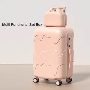 JX 20 polegadas Multi Funcional Caixa Combinação Spinner Carry-On Bagagem 360 Graus Spinner Rodas ABS + PC Material TSA Bloqueio Suave - Product Image 5