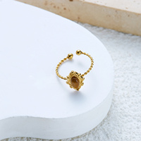 CUMAI Anneaux ouverts en acier inoxydable plaqué or 18 carats, motif goutte d'eau fumée, pour femmes, bijoux vintage tendance, cadeau, étanche, réglable