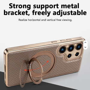 Étui de téléphone magnétique en cuir PU de placage de luxe pour <span class=keywords><strong>Samsung</strong></span> S23 S24 S25 Ultra Plus avec support d'anneau de rotation à <span class=keywords><strong>360</strong></span> ° couverture antichoc - Product Image 6