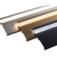 Profilé d'extrusion en aluminium pour bâtiment de bureaux au design moderne - Accessoires de revêtement de sol - Bande de transition de sol durable et résistante à l'eau