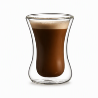 Tasse à café en verre à double paroi, résistante à la chaleur, en borosilicate, soufflée à la main, verrerie isolante pour la maison, le bureau, le café