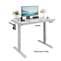 Bureau debout électrique moderne blanc à hauteur réglable, moteur simple, structure métallique, conversion modulaire pour bureau, plateau en bois