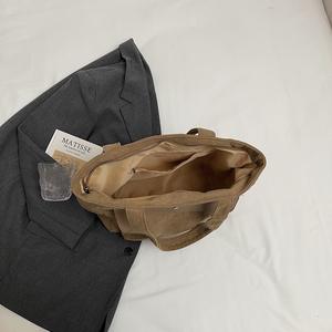 Bolso de pana para mujer, novedad de invierno 2024, bolso de mano de gran capacidad, bolso de hombro para estudiante - Product Image 5