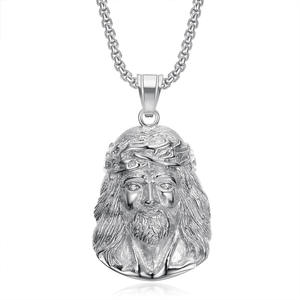 Nouveau collier religieux Hip Hop titane acier plaqué or diamant acier inoxydable jésus pendentif collier - Product Image 6