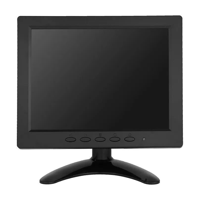 Monitor 8 Inci Resolusi 1024X768 Portabel, 4:3 TFT LCD Mini HD Warna Layar Video Mendukung HDM I VGA BNC AV