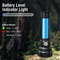 Linterna Táctica EDC de 1960 Lúmenes, LED Samsung, Recargable por USB-C, Impermeable, con Luz Estroboscópica SOS, Alcance de Haz de 100 m