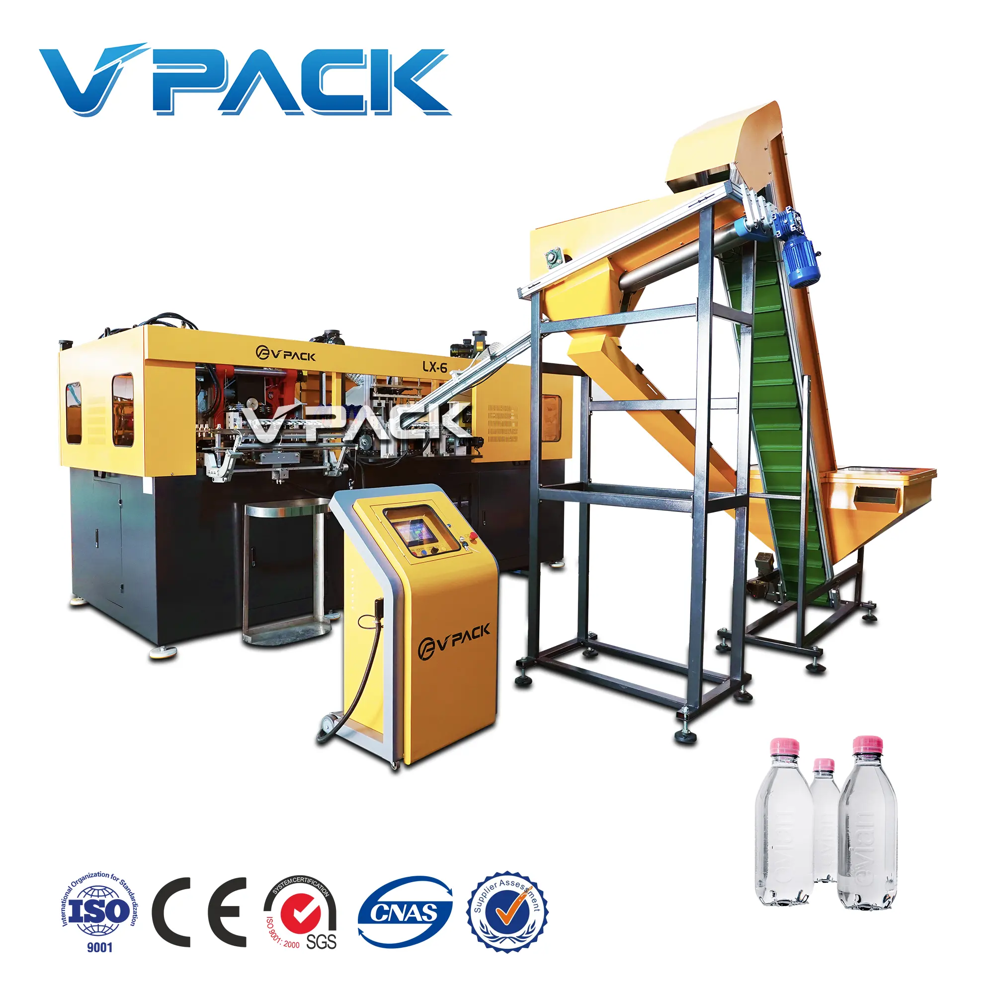V PACK Automatic mineral water bottle blower 500 ML Fast bottle blowing high efficiency and low loss Factory price Good Quality