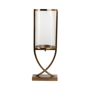Metal And Glass <b>Hurricane</b> <b>Candle</b> Holder Contemporary Pillar Candlestick For Table Centerpiece Elegant Decor - Product Image 5