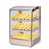 Réchauffeur d'aliments à pâtisserie électrique de style KFC grande vitrine avec dessus en verre