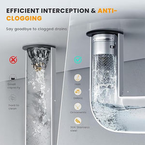 Nuevo 2026 Filtro desagüe de piso emergente para lavabo, atrapapelos de acero inoxidable, cesta de filtro, tapón y colador para lavabo de baño - Product Image 2