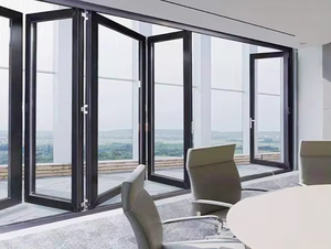 Benutzer definierte moderne zweifach gefaltete Aluminium Garage Akkordeon Tür Falten Schiebe dusche Terrassen tür Horizontal öffnende Küche - Product Image 4