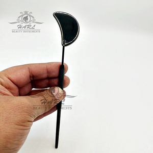 Miroirs d'extension de cils en acier inoxydable Plasma noir avec logo personnalisable Outil de beauté de marque privée-Pince à épiler Moon Cut - Product Image 1