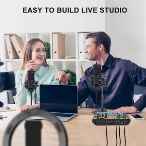 Audio Integrated Set Studio Live Recording Headphone Monitor Speaker Podcast Sound Cards For Gaming Living Singing