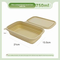 Boîte à lunch carrée jetable biodégradable avec couvercle, en poudre de bambou de qualité alimentaire, pour l'emballage de sushis, bonbons, sandwichs, gâteaux, biscuits