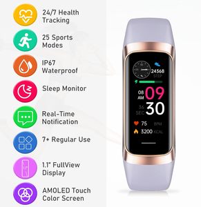 Moremore <span class=keywords><strong>Android</strong></span> Tracker thể dục 24/7 nhịp tim huyết áp theo dõi giấc ngủ calorie hoạt động 1.1 "AMOLED 1920x1080 màn hình - Product Image 2