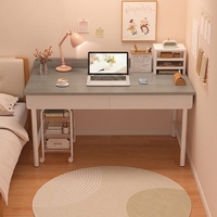 Bureau d'étude en bois double pour enfants, style crème, non pliable, avec grand plateau, idéal pour le bureau et les étudiants