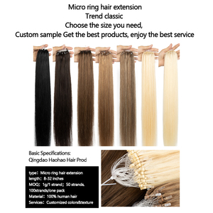 Extensions capillaires à micro-anneaux en cheveux humains Remy, perles à micro-anneaux, liens à boucles, vente en gros Haohao Hair - Product Image 6
