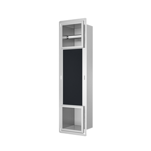 Porte-<span class=keywords><strong>papier</strong></span> hygiénique encastré au <span class=keywords><strong>design</strong></span> moderne en acier inoxydable 304 avec fonction de <span class=keywords><strong>rangement</strong></span> intégrée - Product Image 4