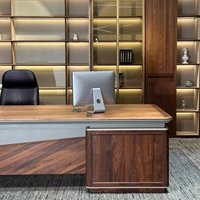 LBZ-317X Nouveau bureau de direction de style chinois en bois massif, noyer noir d'Amérique du Nord, mobilier de bureau de luxe léger pour PDG et managers