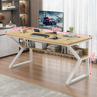 Table d'ordinateur de type K Trou domestique Table d'étagère de bureau Combinaison de ménage intégrée Bureau de chambre d'étudiant