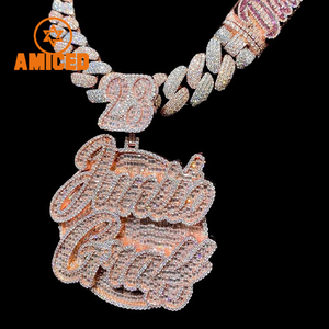 Ciondolo Personalizzato Hip Hop con Qualsiasi Logo, <span class=keywords><strong>Immagine</strong></span> o Design, Gioiello in Moissanite con Design Digitale 3D CAD Premium Fatto a Mano - Product Image 3