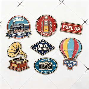 Badge métallique personnalisé style pop culture, style relief vintage, épinglette logo meme personnalisée, finition bronze antique, vente en gros - Product Image 1