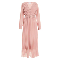 Robe longue plissée rose décontractée pour femmes, Sexy, grande taille