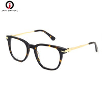 Lunettes optiques à monture en acétate, unisexe, carrées, avec branches métalliques, légères, de créateur – Meilleures ventes