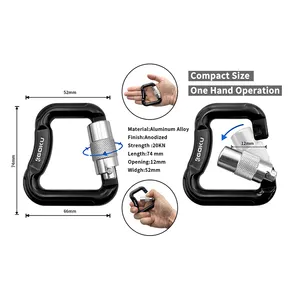 Carabiner parasut peralatan mendaki karabiner Aloi aluminium Hook Carabiner profesional hook karabiner