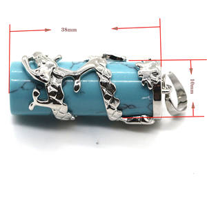 Vente en gros de pendentifs en cristal de guérison avec pierres précieuses pendentifs turquoise pour la fabrication de bijoux - Product Image 3