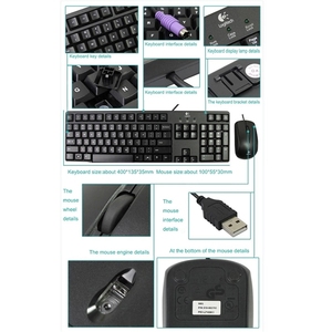 Teclado con Cable Mk100 con Interfaz PS/2 100% Original + Set de Ratón USB, Protección Contra Salpicaduras de Agua, Venta al Por Mayor - Product Image 3