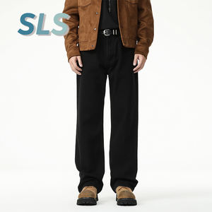 Pantalones Vaqueros de Mezclilla Holgados de Corte Recto Vintage de Alta Calidad, Lavado a la Piedra, Pantalones de Moda Urbana, Negros, Pantalones de <span class=keywords><strong>Hombre</strong></span> - Product Image 2