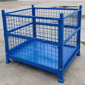 Stillage lồng mạ kẽm bọc dây lưới lồng Stackable lưu trữ container lồng cho kho hậu cần lưu trữ và bảo vệ - Product Image 3