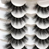 Cils artificiels MustSea Pingdu, faux cils en vison, effet œil de chat, 18 mm, longs et légers, volume 5D 8D 10D, bandes de cils artificiels, lot de 7 paires