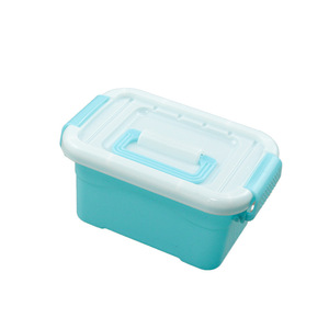 Plastic <b>Storage</b> <b>Box</b> Rectangle 16x10x7.5 Cm With Lid For Toys And Miscellaneous Items Blue Base White Lid - Product Image 5