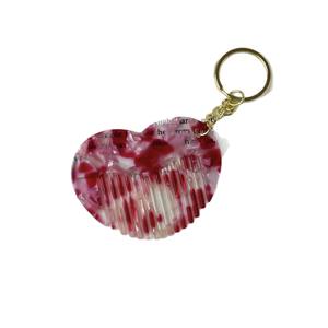 <span class=keywords><strong>Porte</strong></span>-clés mini peigne cœur Liwu avec texture et brosse à cheveux en acétate, accessoire portable pour sac - Product Image 2